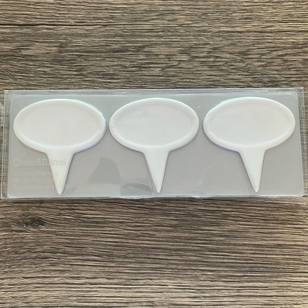 Crate & Barrel White Porcelain Cheese Markers